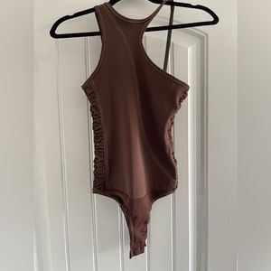 XS (UK Size 8) Brown Ruched Maniere De Voir Body Suit